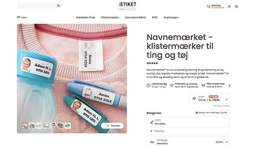 Ikast Etiket Navnemærker på deres hjemmeside Ikast Etiket Navnemærker på deres hjemmeside